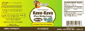 Sunshine Naturals Kava-Kava 425 mg - herbal supplement