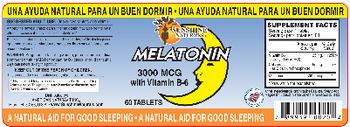 Sunshine Naturals Melatonin 3000 mcg with Vitamin B-6 - 