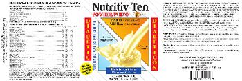 Sunshine Naturals Nutritiv-Ten Powder Vanilla - supplement
