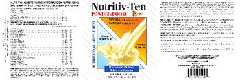 Sunshine Naturals Nutritiv-Ten Powder Vanilla - nutritional supplement