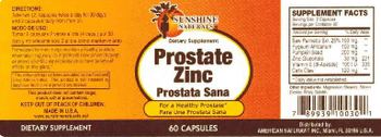 Sunshine Naturals Prostate ZInc - supplement