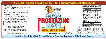 Sunshine Naturals Prostazinc with Beta Sitosterol - supplement
