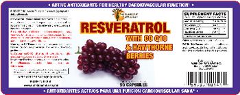 Sunshine Naturals Resveratrol with Co Q10 & Hawthorne Berries - supplement