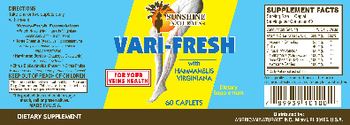 Sunshine Naturals Vari-Fresh With Hammamelis Virginiana - supplement