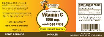 Sunshine Naturals Vitamin C 1000 mg With Rose Hips - supplement