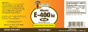 Sunshine Naturals Vitamin E-400 IU - supplement