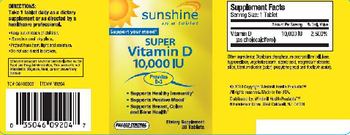 Sunshine Super Vitamin D 10,000 IU - supplement