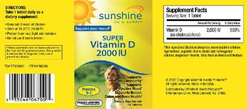 Sunshine Super Vitamin D 2000 IU - supplement