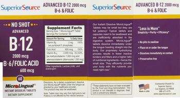 Superior Source Advanced B-12 2000 mcg B-6/Folic Acid 600 mcg - supplement