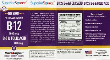 Superior Source B-12 1000 mcg B-6 & Folic Acid 400 mcg - supplement