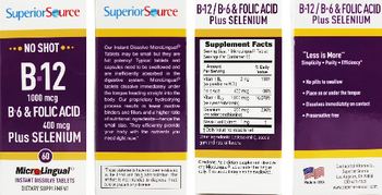 Superior Source B-12 1000 mcg B-6 & Folic Acid 400 mcg Plus Selenium - supplement