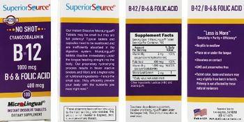 Superior Source B-12 1000 mcg B-6 & Folic Acid 400 mcg - supplement