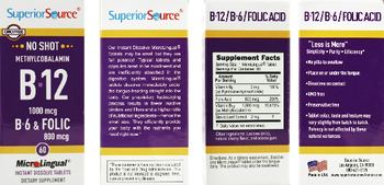 Superior Source B-12 1000 mcg B-6 & Folic Acid 800 mcg - supplement