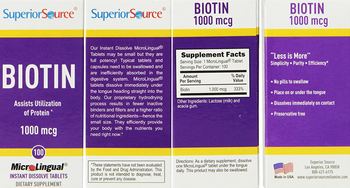 Superior Source Biotin 1000 mcg - supplement
