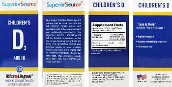 Superior Source Children's D3 400 IU - supplement