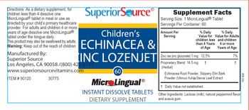 Superior Source Children's Echinacea & Zinc Lozenjet - supplement