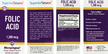 Superior Source Folic Acid 1,200 mcg - supplement