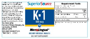 Superior Source K-1 500 mcg - supplement