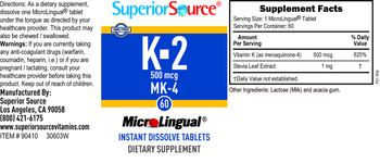 Superior Source K-2 500 mcg MK-4 - supplement