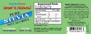 Superior Source Sweet 'n Natural Pure Stevia - supplement