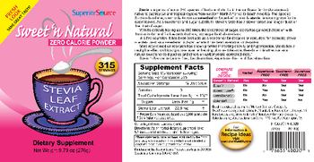 Superior Source Sweet 'n Natural Stevia Leaf Extract - supplement