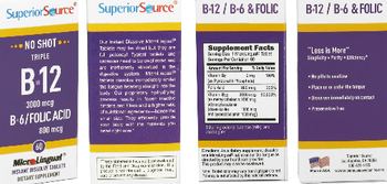 Superior Source Triple B-12 3000 mcg B-6/Folic Acid 800 mcg - 