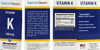Superior Source Vitamin K 100 mcg - supplement