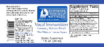 Superior Vocal Health Vocal Immunition - supplement