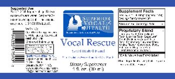 Superior Vocal Health Vocal Rescue - supplement