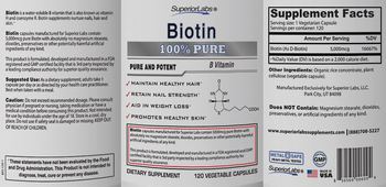 SuperiorLabs Biotin - supplement