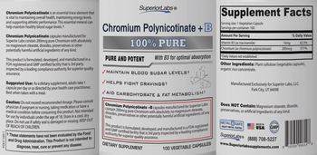 SuperiorLabs Chromium Polynicotinate + B - supplement