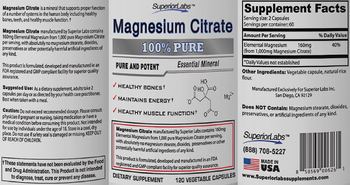 SuperiorLabs Magnesium Citrate - supplement