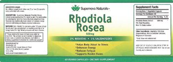 Supernova Naturals Rhodiola Rosea 500 mg - supplement
