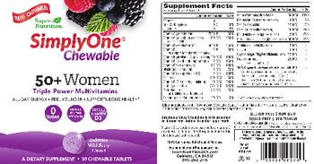SuperNutrition SimplyOne Chewable 50+ Women Delicious Wild-Berry Flavor - supplement