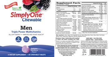 SuperNutrition SimplyOne Chewable Men Delicious Wild-Berry Flavor - supplement