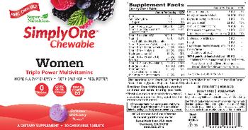 SuperNutrition SimplyOne Chewable Women Delicious Wild-Berry Flavor - supplement