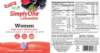 SuperNutrition SimplyOne Chewable Women Delicious Wild-Berry Flavor - supplement