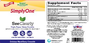 SuperNutrition SimplyOne See Clearly Delicious Mixed Berry Chewable - supplement