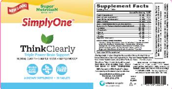 SuperNutrition SimplyOne Think Clearly - supplement