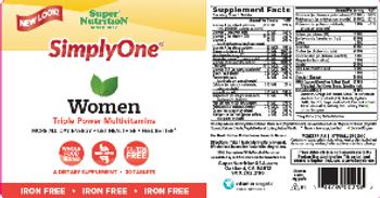 SuperNutrition SimplyOne Women Iron Free - supplement
