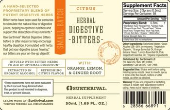 SurThrival Herbal Digestive Bitters Refreshing Citrus Flavor - herbal supplement