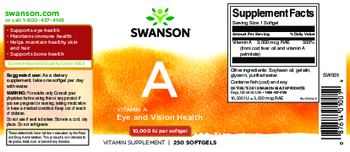 Swanson A Vitamin A 10,000 IU - vitamin supplement