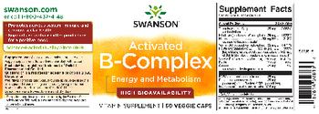 Swanson Activated B-Complex High Bioavailability - vitamin supplement