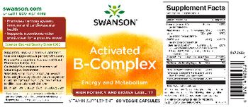 Swanson Activated B-Complex High Potency and Bioavailability - vitamin supplement