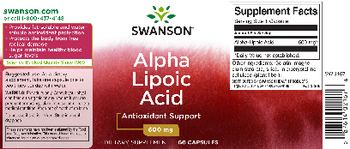 Swanson Alpha Lipoic Acid 600 mg - supplement