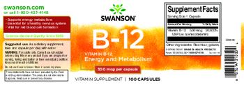 Swanson B-12 500 mcg - vitamin supplement