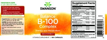 Swanson Balance B-100 Complex High Potency - vitamin supplement