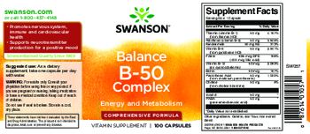 Swanson Balance B-50 Complex Comprehensive Formula - vitamin supplement
