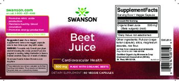Swanson Beet Juice 500 mg - supplement