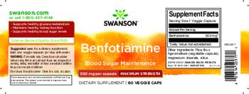 Swanson Benfotiamine 300 mg Maximum Strength - supplement